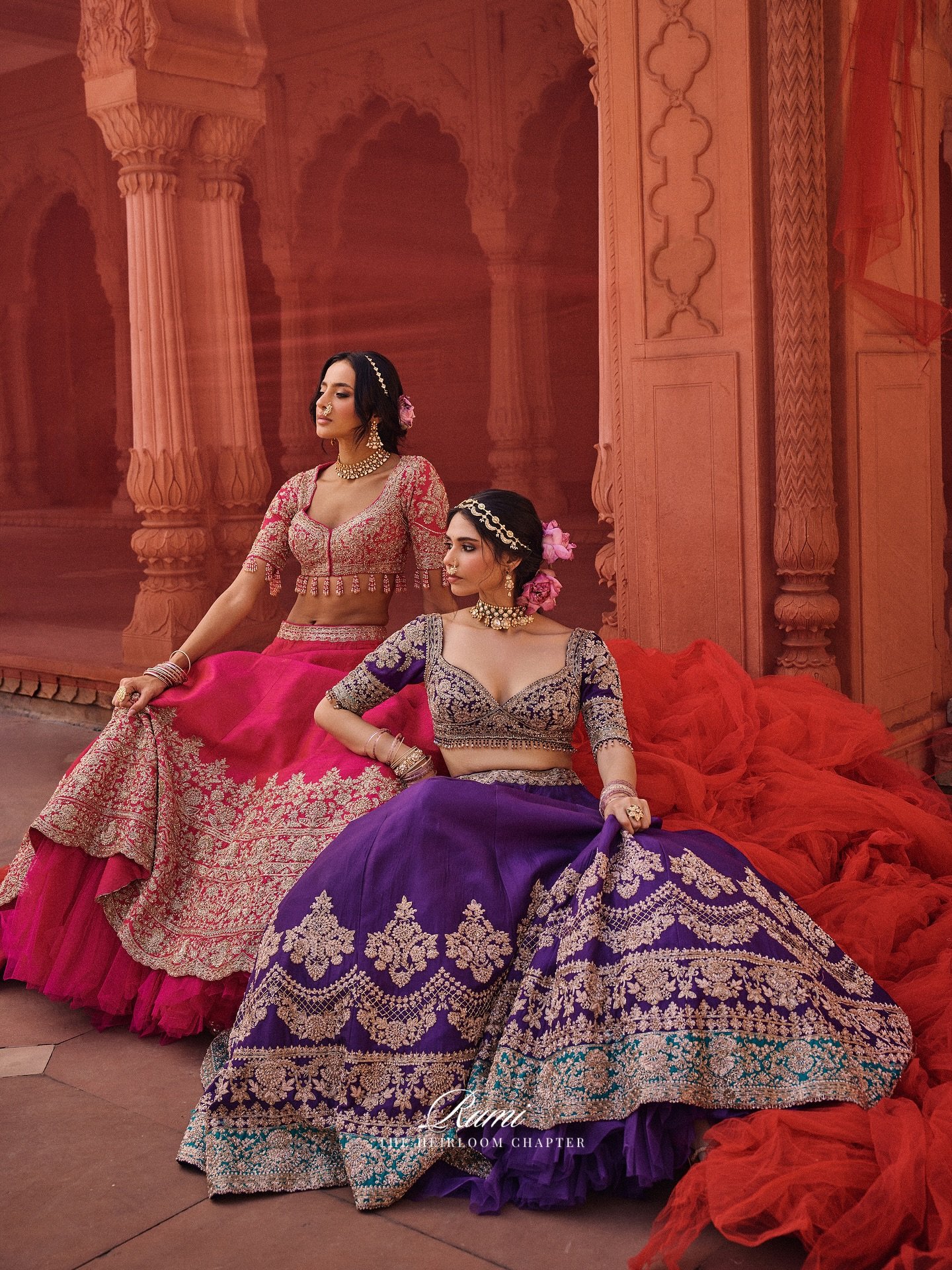 Hand embroidery detail on a Herpret Couture lehenga